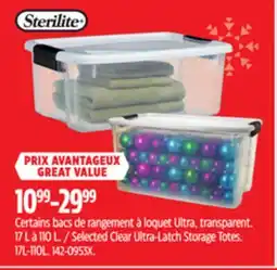 Canadian Tire Selected Clear Ultra-Latch Storage Totes offer