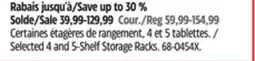 Canadian Tire Mastercraft Selected 4 and 5-Shelf Storage Racks offer