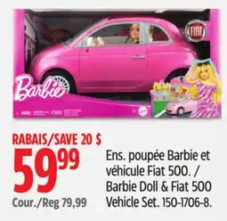 Canadian Tire Barbie Doll & Fiat SOD Vehicle Set offer