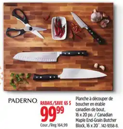 Canadian Tire Paderno Canadian Maple End-Grain Butcher Block offer