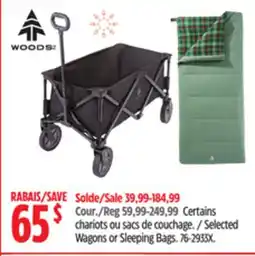 Canadian Tire Woods Selected Wagons or Sleeping Bags offer