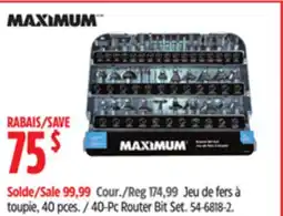 Canadian Tire MAXIMUM 40-Pc Router Bit Set offer