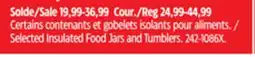 Canadian Tire Thermos Selected Insulated Food Jars and Tumblers offer