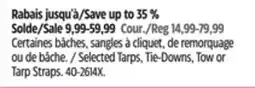 Canadian Tire Selected Tarps, Tie-Downs, Tow or Tarp Straps offer