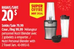 Canadian Tire Ninja Nutri Personal Blender with 2 Travel Jars offer