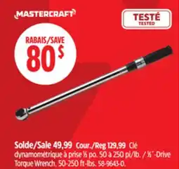 Canadian Tire Mastercraft 1⁄2˝-Drive Torque Wrench offer