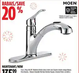 Canadian Tire Renzo 1-Handle Pull-Out Kitchen Faucet Moen offer