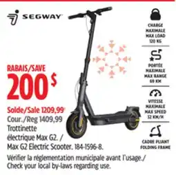 Canadian Tire Segway Max G2 Electric Scooter offer