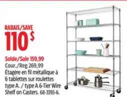 Canadian Tire type A 6-Tier Wire Shelf on Casters offer