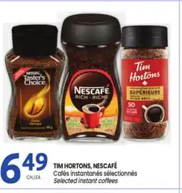 Uniprix TIM HORTONS, NESCAFÉ Cafés instantanés sélectionnés/Selected instant coffees offer