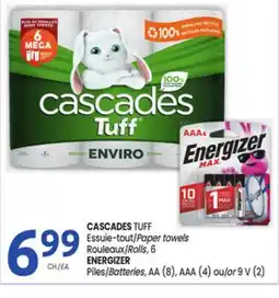 Uniprix CASCADES TUFF Essuie-tout/Paper towels, ENERGIZER Piles/Batteries offer