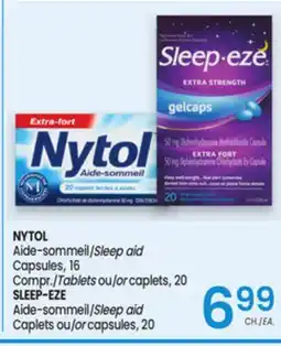 Uniprix NYTOL Aide-sommeil/Sleep aid Capsules, SLEEP-EZE Aide-sommeil/Sleep aid offer