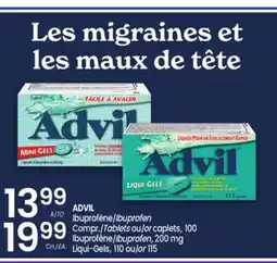 Uniprix ADVIL Ibuprofène/Ibuprofen Compr./Tablets ou/or caplets, Ibuprofène/Ibuprofen, 200 mg Liqui-Gels offer