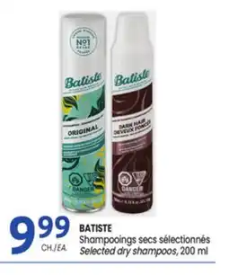 Uniprix BATISTE Shampooings secs sélectionnés/Selected dry shampoos offer