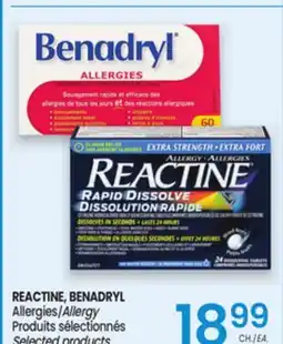 Uniprix REACTINE, BENADRYL Allergies offer