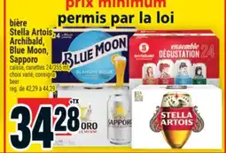 Super C BIÈRE STELLA ARTOIS, ARCHIBALD, BLUE MOON, SAPPORO | BEER offer