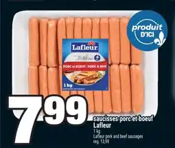 Super C SAUCISSES PORC ET BOEUF LAFLEUR | LAFLEUR PORK AND BEEF SAUSAGES offer