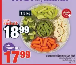 Super C PLATEAU DE LÉGUMES SUN RICH | SUN RICH VEGGIE TRAY offer
