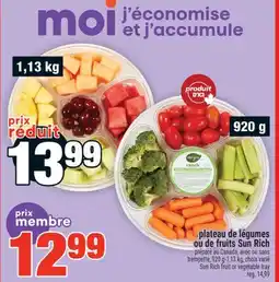 Super C PLATEAU DE LÉGUMES OU DE FRUITS SUN RICH | SUN RICH FRUIT OR VEGETABLE TRAY offer
