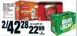 Super C Bière Bud Light lime, Rickard's, Sleeman Honey Brown | beer offer