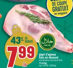 Marché Adonis Gigot d'agneau frais mi-désossé | Semi-boneless fresh leg of lamb offer