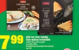 Super C Pâté aux trois viandes style maison Irrésistible | Irrésistible frozen homestyle three-meat pie offer