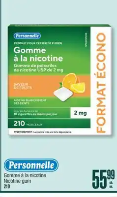 Jean Coutu PERSONNELLE Nicotine gum offer