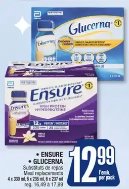 Jean Coutu ENSURE, GLUCERNA Meal replacements offer