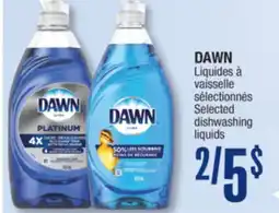 Jean Coutu DAWN Selected dishwashing liquids offer