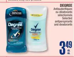 Jean Coutu DEGREE Selected antiperspirants and deodorants offer