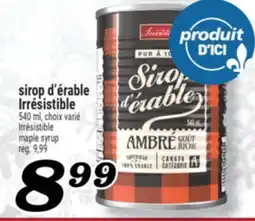 Marché Richelieu SIROP D'ÉRABLE IRRÉSISTIBLE | IRRÉSISTIBLE MAPLE SYRUP offer