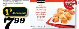 Marché Richelieu MINI SAUCISSES SUR PÂTE SELECTION | SELECTION FROZEN MINI SAUSAGES IN PASTRY offer