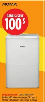 Canadian Tire 50-Pint Dehumidifier with Pump offer