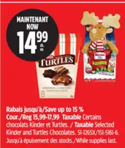 Canadian Tire Taxable Selected Kinder and Turtles Chocolates offer