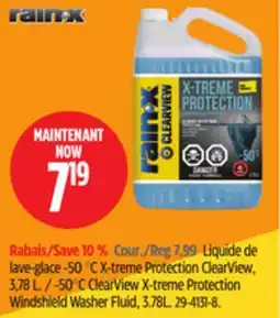 Canadian Tire Liquide de lave-glace -50 °C X-treme Protection ClearView, 3,78 L Rain X offer