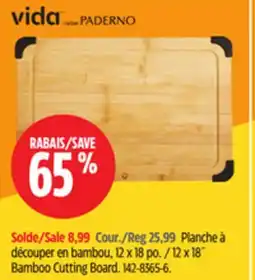 Canadian Tire Vida by Paderno 12 x 18˝ Bamboo Cutting Board offer