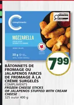 Marches Tradition COMPLIMENTS FROZEN CHEESE STICKS OR JALAPENOS STUFFED WITH CREAM CHEESE offer