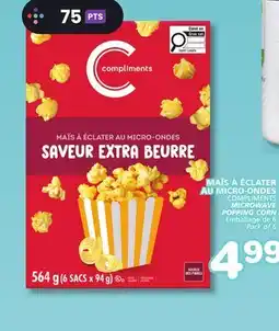 Marches Tradition COMPLIMENTS MICROWAVE POPPING CORN offer