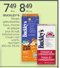 Proxim BUCKLEY'S Selected syrup Cough, cold and flu offer