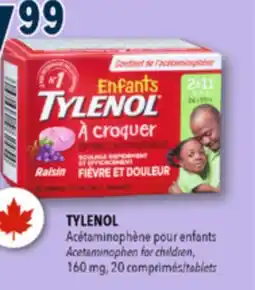Familiprix Tylenol Children's fever & pain grape flavour acetaminophen chewable tablets 20un offer