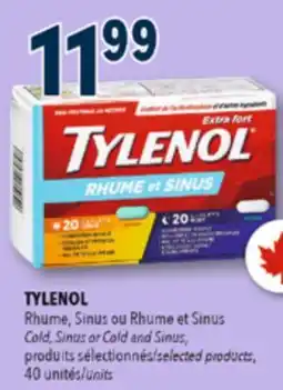 Familiprix TYLENOL Cold, Sinus or Cold and Sinus, selected products, 40 units offer