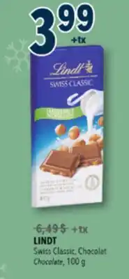 Familiprix LINDT, Swiss Classic Chocolate, 100 g offer