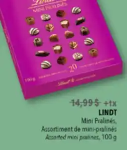 Familiprix Lindt Swiss Classic milk chocolate with whole roasted hazelnuts 100g offer