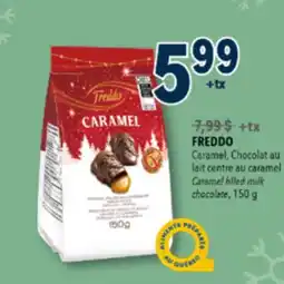 Familiprix FREDDO, Caramel, Caramel filled milk chocolate, 150 g offer