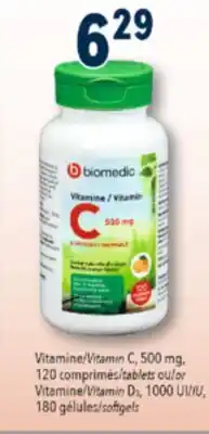 Familiprix Biomedic Vitamin C 500mg chewable tablets Natural Orange Flavour 120un offer