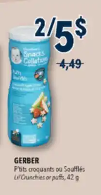 Familiprix Gerber Puffs strawberry apple flavour 42g offer