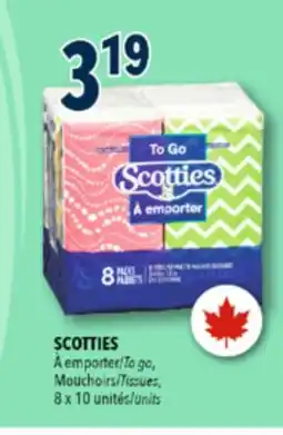 Familiprix Scotties To Go 3-ply tissues Pack 8x10un offer