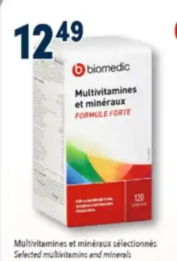 Familiprix BIOMEDIC, Selected multivitamins and minerals offer