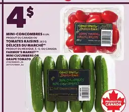 Provigo FARMER'S MARKET MINI CUCUMBERS, 6 UN. OR GRAPE TOMATO, 283 G offer