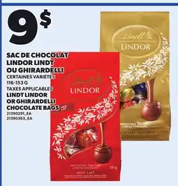 Provigo LINDT LINDOR OR GHIRARDELLI CHOCOLATE BAGS, 116-153 G offer
